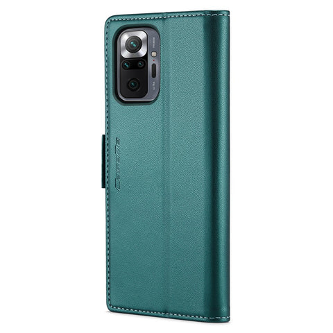 For Xiaomi Redmi Note 10 Pro 4G (India) / (Global) / Note 10 Pro Max 4G Leather Case CASEME 023 RFID Blocking 3 Card Slot Mobile Cover