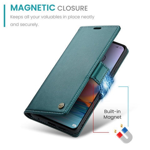 For Xiaomi Redmi Note 10 Pro 4G (India) / (Global) / Note 10 Pro Max 4G Leather Case CASEME 023 RFID Blocking 3 Card Slot Mobile Cover