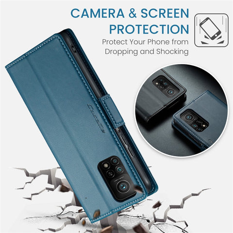 For Xiaomi Mi 10T 5G / Mi 10T Pro 5G / Redmi K30S Leather Case CASEME 023 RFID Blocking 3 Card Slot Mobile Cover