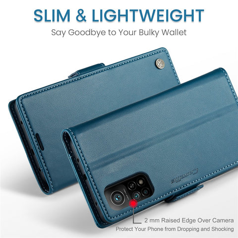 For Xiaomi Mi 10T 5G / Mi 10T Pro 5G / Redmi K30S Leather Case CASEME 023 RFID Blocking 3 Card Slot Mobile Cover