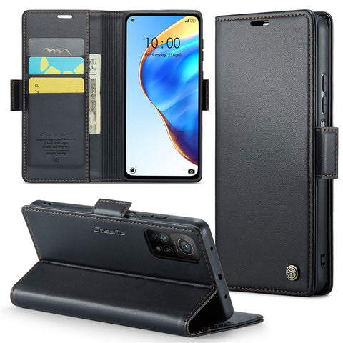 For Xiaomi Mi 10T 5G / Mi 10T Pro 5G / Redmi K30S Leather Case CASEME 023 RFID Blocking 3 Card Slot Mobile Cover