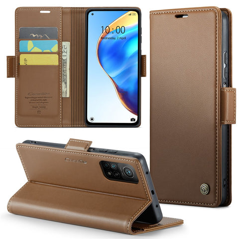 For Xiaomi Mi 10T 5G / Mi 10T Pro 5G / Redmi K30S Leather Case CASEME 023 RFID Blocking 3 Card Slot Mobile Cover