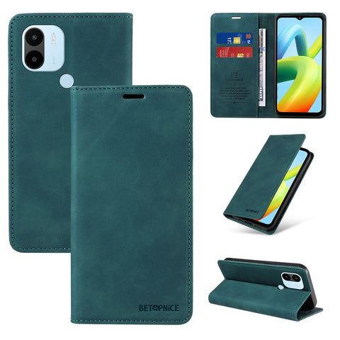 BETOPNICE 003 For Xiaomi Redmi A1+ 4G / A2+ 4G / Poco C50 4G / Poco C51 4G RFID Blocking Phone Wallet Leather Stand Case (with Fingerprint Hole)
