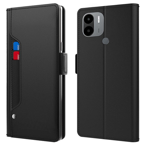 For Xiaomi Poco C51 4G PU Leather Stand Case Card Holder Phone Cover with Mirror