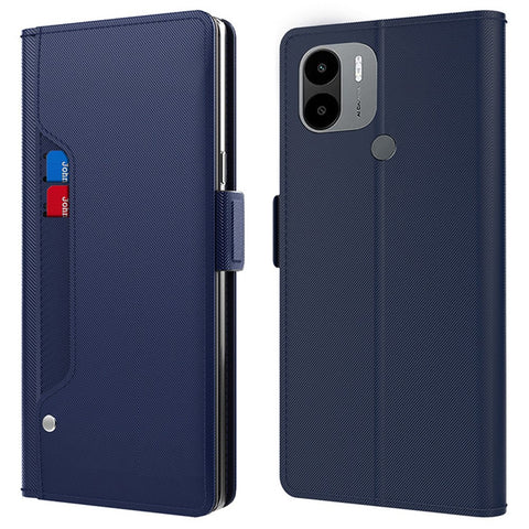 For Xiaomi Poco C51 4G PU Leather Stand Case Card Holder Phone Cover with Mirror