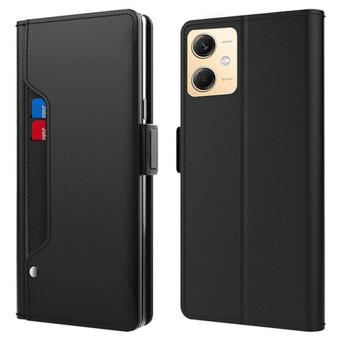 For Xiaomi Redmi Note 12R Pro 5G Slim-Fit Mirror Design Cell Phone Cover Card Holder Leather Stand Case