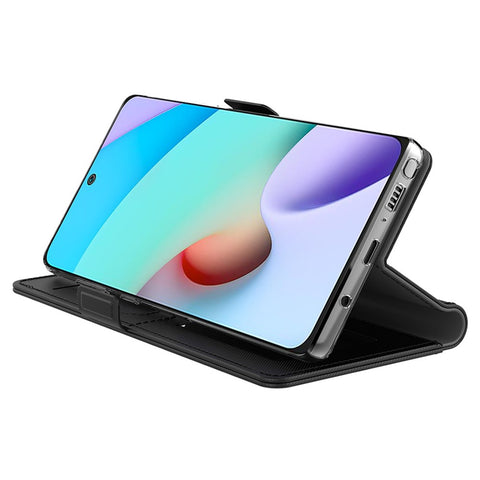 For Xiaomi Redmi Note 12R Pro 5G Slim-Fit Mirror Design Cell Phone Cover Card Holder Leather Stand Case