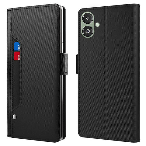 PU Leather Phone Case for Samsung Galaxy F14 5G , Mirror Phone Stand Cover with Card Holder
