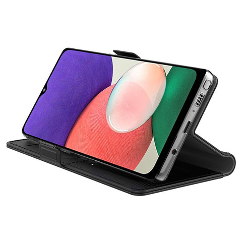 PU Leather Phone Case for Samsung Galaxy F14 5G , Mirror Phone Stand Cover with Card Holder