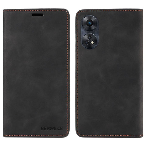 BETOPNICE 003 For Oppo Reno8 T 4G Shockproof Leather Phone Case RFID Blocking Wallet Stand Cover
