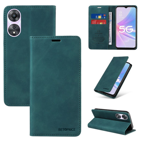 BETOPNICE 003 Wallet Shell for Oppo A58 5G / A78 5G Leather Phone Case RFID Blocking Stand Cover