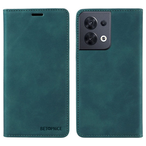 BETOPNICE 003 Wallet Shell for Oppo Reno8 5G (Global Version) RFID Blocking Leather Phone Case Stand Cover