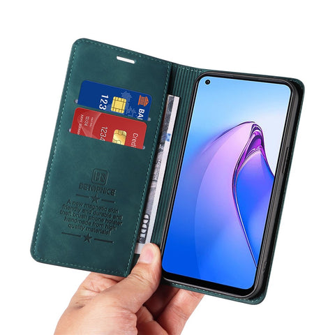 BETOPNICE 003 Wallet Shell for Oppo Reno8 5G (Global Version) RFID Blocking Leather Phone Case Stand Cover