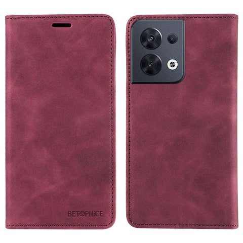 BETOPNICE 003 Wallet Shell for Oppo Reno8 5G (Global Version) RFID Blocking Leather Phone Case Stand Cover