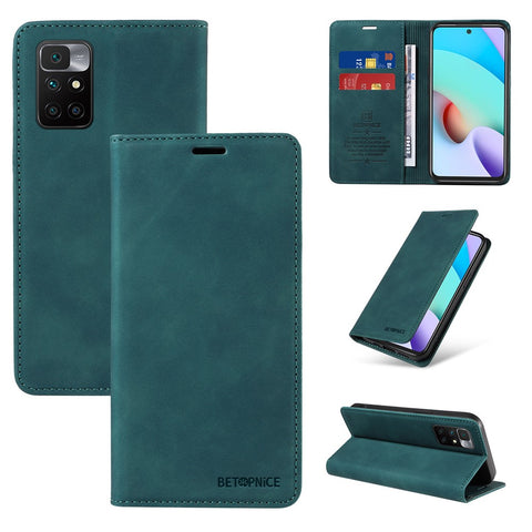 BETOPNICE 003 For Xiaomi Redmi Note 11 4G (MediaTek) / Redmi 10 4G (2021) / Redmi 10 2022 4G / 10 Prime RFID Blocking Phone Leather Case