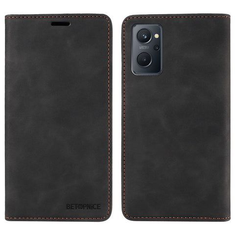 BETOPNICE 003 For Oppo A36 / A76 / A96 4G / K10 4G / Realme 9i 4G Leather Phone Case Wallet Shell RFID Blocking Stand Cover