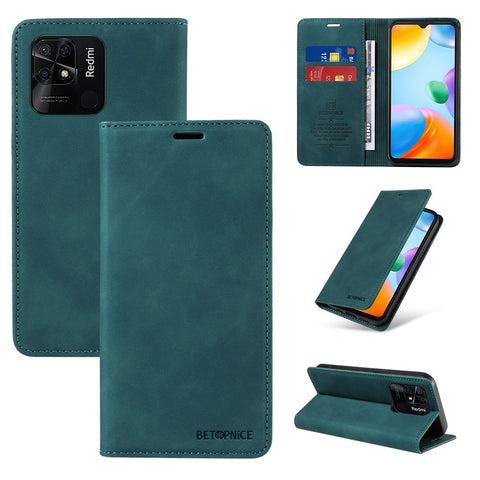 BETOPNICE 003 For Xiaomi Redmi 10C 4G / Redmi 10 (India) 4G / Redmi 10 Power Phone Case RFID Blocking Leather Cover