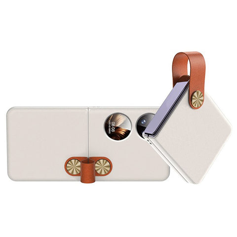 GKK For Huawei P50 Pocket Protective Case PU Leather Coated Hard PC Phone Cover with Strap Kickstand