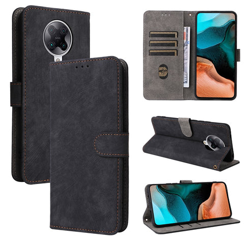 For Xiaomi Poco F2 Pro / Redmi K30 Pro / K30 Pro Zoom / K30 Ultra Scratch Proof Cover RFID Blocking Wallet Leather Stand Case with Strap