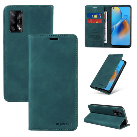 BETOPNICE 003 For Oppo A74 4G / F19 / F19s / A95 4G / Reno6 Lite RFID Blocking Flip Stand Leather Phone Case Wallet Cover