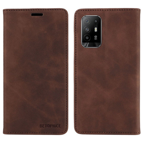 BETOPNICE 003 For Oppo A94 5G / Reno5 Z / F19 Pro+ 5G / A95 5G / Reno6 Z Flip Stand Leather Phone Case RFID Blocking Wallet Cover