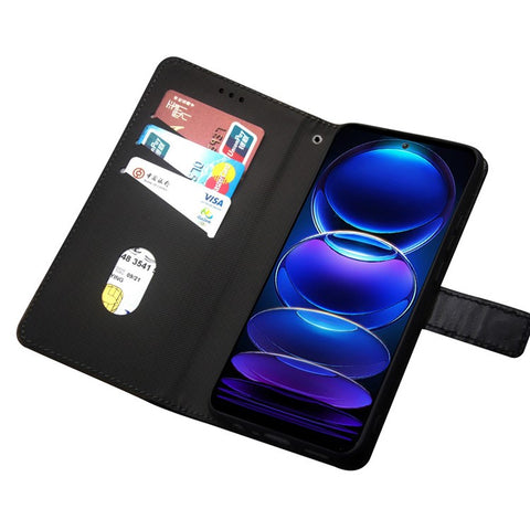 IDEWEI For Xiaomi Redmi Note 12R Pro 5G PU Leather Stand Case Card Slots Splicing Color Phone Cover