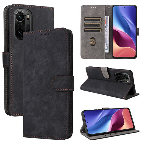 Phone Case for Xiaomi Poco F3 / Redmi K40 / K40 Pro / 11i 5G / Mi 11X / 11X Pro , PU Leather RFID Blocking Stand Wallet Cover with Strap