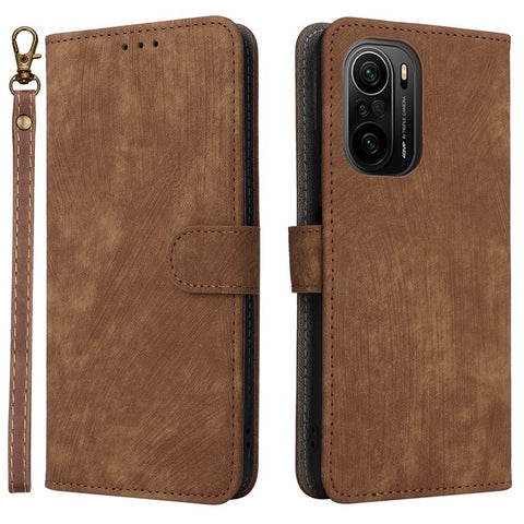 Phone Case for Xiaomi Poco F3 / Redmi K40 / K40 Pro / 11i 5G / Mi 11X / 11X Pro , PU Leather RFID Blocking Stand Wallet Cover with Strap