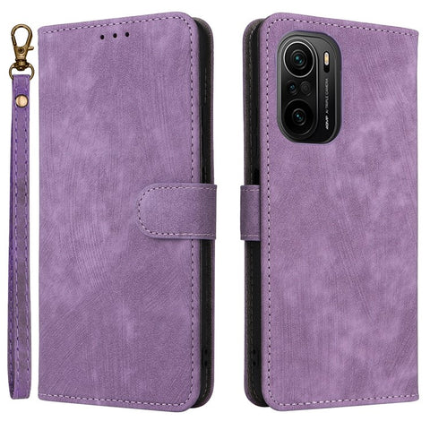Phone Case for Xiaomi Poco F3 / Redmi K40 / K40 Pro / 11i 5G / Mi 11X / 11X Pro , PU Leather RFID Blocking Stand Wallet Cover with Strap