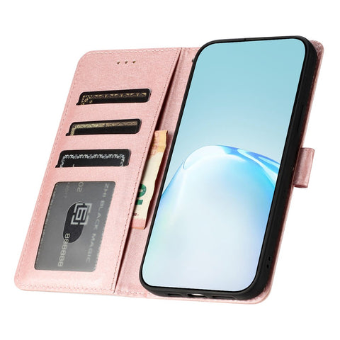 For Huawei P smart 2021 / Y7a Phone Case PU Leather Silk Texture Stand Wallet Flip Cover with Strap