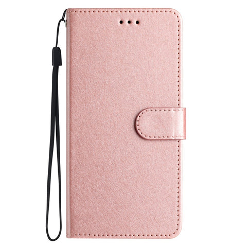 For Huawei P smart 2021 / Y7a Phone Case PU Leather Silk Texture Stand Wallet Flip Cover with Strap