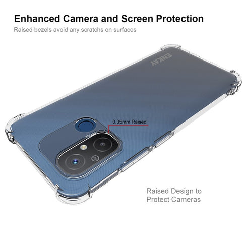 ENKAY HAT PRINCE For Xiaomi Redmi 12C 4G Clear TPU Case Anti-drop Phone Cover with High Aluminium-silicon Glass Screen Film