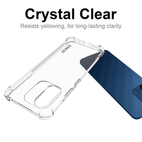 ENKAY HAT PRINCE For Xiaomi Redmi 12C 4G Clear TPU Case Anti-drop Phone Cover with High Aluminium-silicon Glass Screen Film