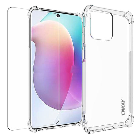 ENKAY HAT PRINCE For Motorola Moto G Stylus 5G (2023) Clear Phone Case TPU Cover with High Aluminium-silicon Glass Screen Film