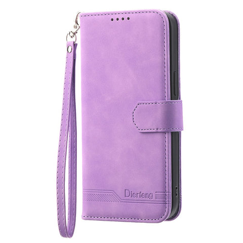 DIERFENG DF-03 Flip Cover for OnePlus Nord 3 5G / Ace 2V , Lines Imprinted Wallet Stand Mobile Leather Case