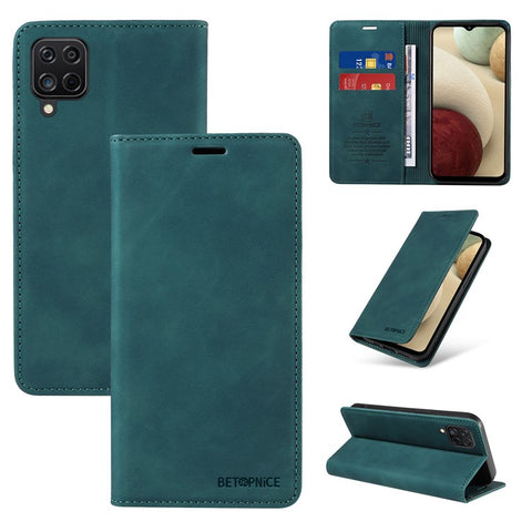 BETOPNICE 003 For Samsung Galaxy A12 / M12 / F12 PU Leather Flip Cover Stand Phone Case RFID Blocking Wallet