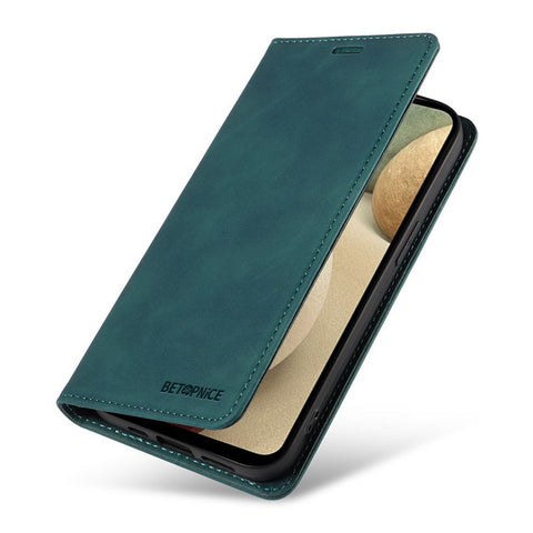 BETOPNICE 003 For Samsung Galaxy A12 / M12 / F12 PU Leather Flip Cover Stand Phone Case RFID Blocking Wallet