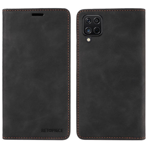 BETOPNICE 003 For Samsung Galaxy A12 / M12 / F12 PU Leather Flip Cover Stand Phone Case RFID Blocking Wallet