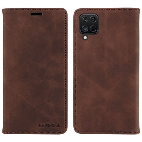 BETOPNICE 003 For Samsung Galaxy A12 / M12 / F12 PU Leather Flip Cover Stand Phone Case RFID Blocking Wallet