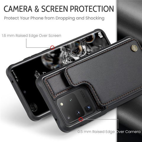 For Samsung Galaxy S20 Ultra Phone Case CASEME C22 Leather Back Cover with RFID Blocking Card Slots