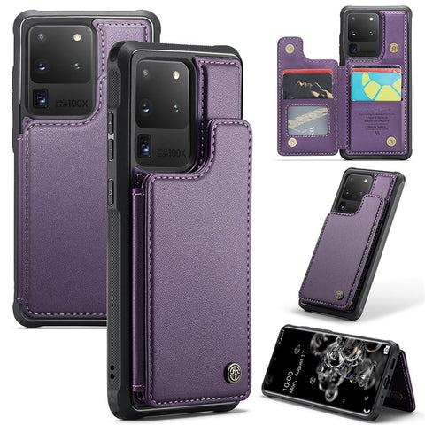 For Samsung Galaxy S20 Ultra Phone Case CASEME C22 Leather Back Cover with RFID Blocking Card Slots