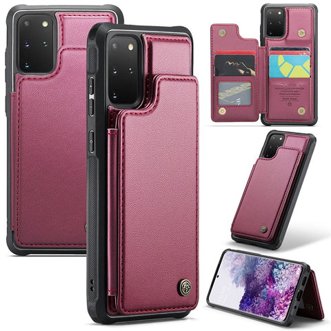 For Samsung Galaxy S20 Plus 5G / S20 Plus 4G Phone Case CASEME C22 Leather Back Cover with RFID Blocking Card Slots