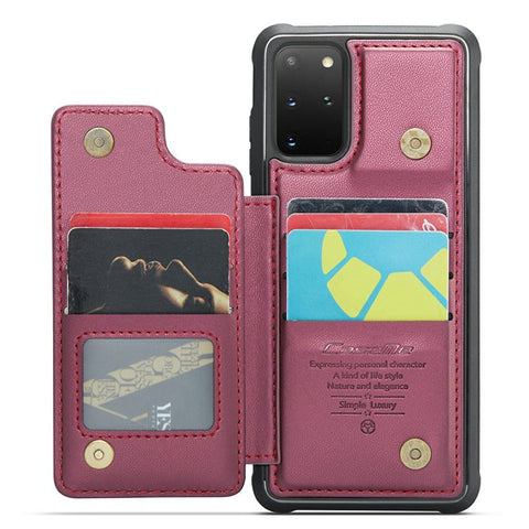 For Samsung Galaxy S20 Plus 5G / S20 Plus 4G Phone Case CASEME C22 Leather Back Cover with RFID Blocking Card Slots