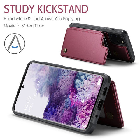 For Samsung Galaxy S20 Plus 5G / S20 Plus 4G Phone Case CASEME C22 Leather Back Cover with RFID Blocking Card Slots
