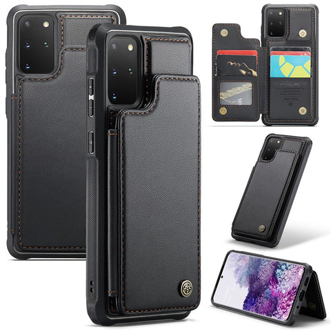 For Samsung Galaxy S20 Plus 5G / S20 Plus 4G Phone Case CASEME C22 Leather Back Cover with RFID Blocking Card Slots