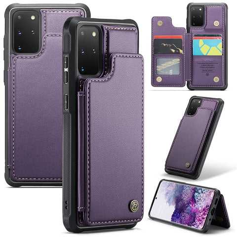 For Samsung Galaxy S20 Plus 5G / S20 Plus 4G Phone Case CASEME C22 Leather Back Cover with RFID Blocking Card Slots