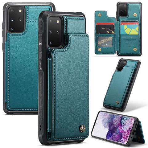 For Samsung Galaxy S20 Plus 5G / S20 Plus 4G Phone Case CASEME C22 Leather Back Cover with RFID Blocking Card Slots