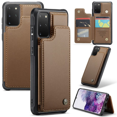 For Samsung Galaxy S20 Plus 5G / S20 Plus 4G Phone Case CASEME C22 Leather Back Cover with RFID Blocking Card Slots