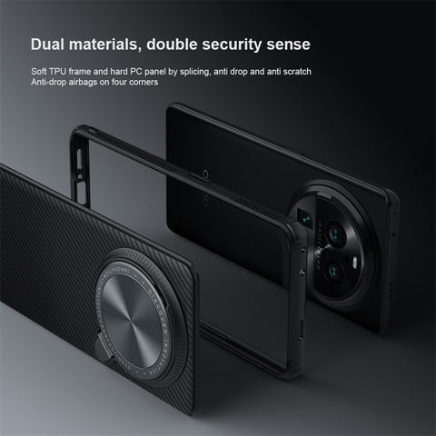 NILLKIN CamShield Prop Series for Oppo Find X6 Pro Hard PC+TPU Phone Case Kickstand Lens Protector Phone Cover