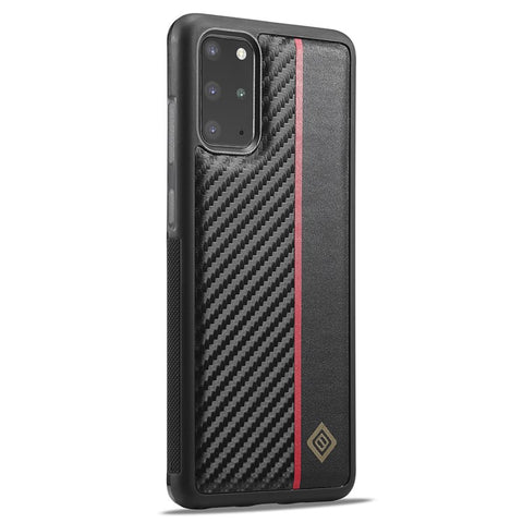 LC.IMEEKE For Samsung Galaxy S20 Plus 4G / 5G Phone Cover Carbon Fiber Texture Leather+TPU+EVA Back Case